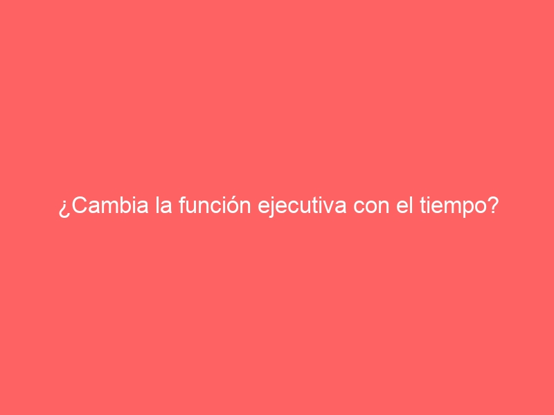 ¿Cambia la función ejecutiva con el tiempo?